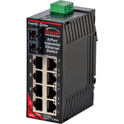 Switch industriel Red Lion Sixnet SL-9ES avec fibre SC et huit ports RJ45