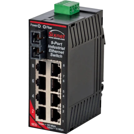 Switch industriel Red Lion Sixnet SL-9ES avec fibre SC et huit ports RJ45