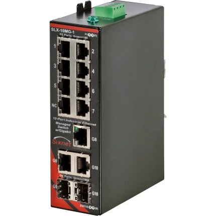 Switch manageable Red Lion Sixnet SLX-10MG-1, dix ports dont deux combo SFP