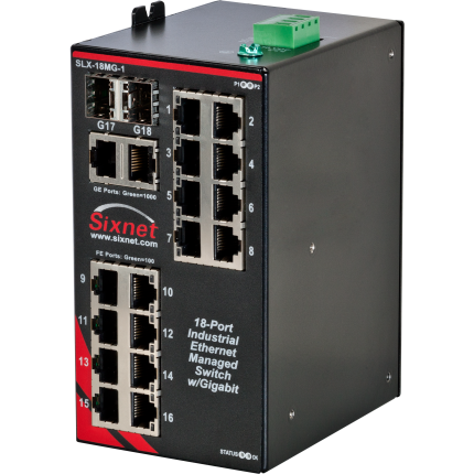 Switch manageable Red Lion Sixnet SLX-18MG-1, 16 ports RJ45 et deux ports combo SFP