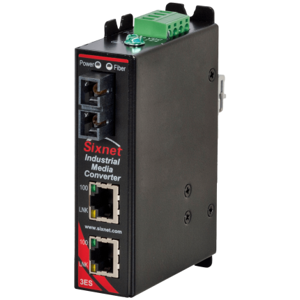 Convertisseur de média fibre Red Lion Sixnet SLX-3ES avec connecteur SC, vue de face