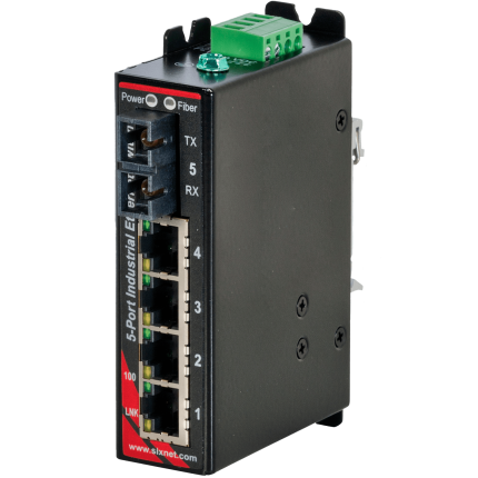 Switch Red Lion Sixnet SLX-5ES version fibre avec port optique SC et quatre RJ45