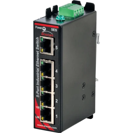 Switch Ethernet industriel Red Lion Sixnet SLX-5ES-1 avec cinq ports RJ45, vue de face