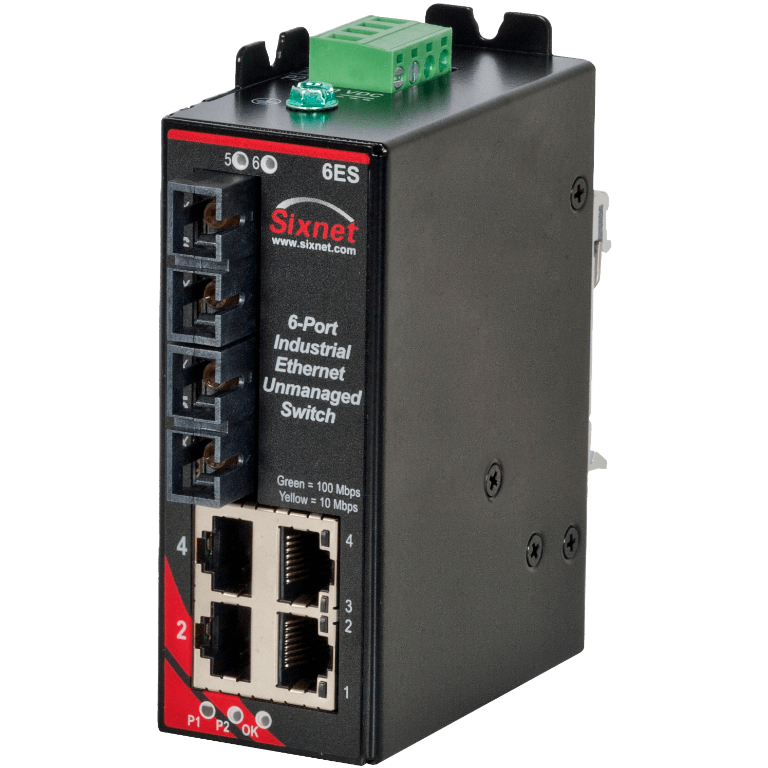 Switch non manageable Red Lion Sixnet SLX-6ES avec deux fibres SC et quatre RJ45 Switch non manageable Red Lion Sixnet SLX-6ES avec deux fibres SC et quatre RJ45