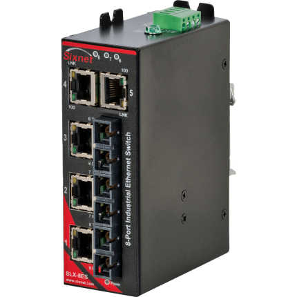 Switch Red Lion Sixnet SLX-8ES version trois fibres monomodes SC et cinq RJ45