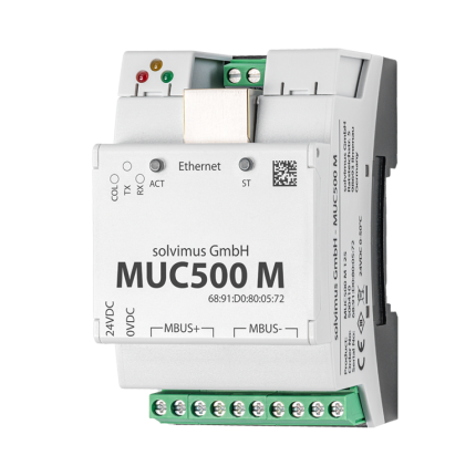 Concentrateur M-Bus solvimus MUC500 M compatible avec les licences Modbus TCP et BACnet