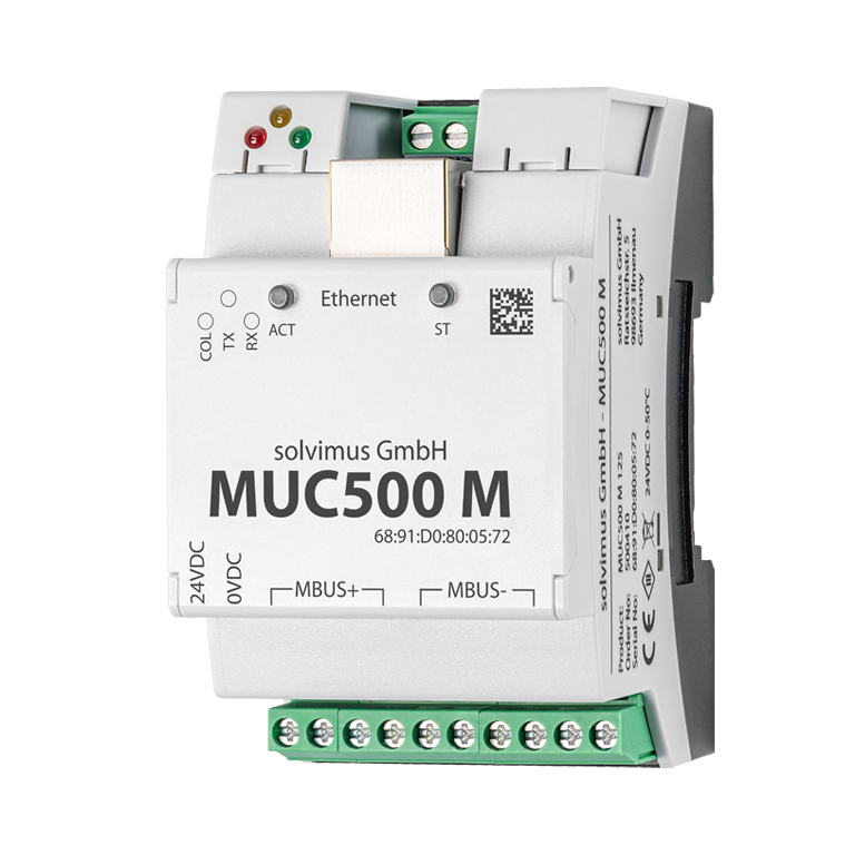 Concentrateur M-Bus solvimus MUC500 M compatible avec les licences Modbus TCP et BACnet Concentrateur M-Bus solvimus MUC500 M compatible avec les licences Modbus TCP et BACnet